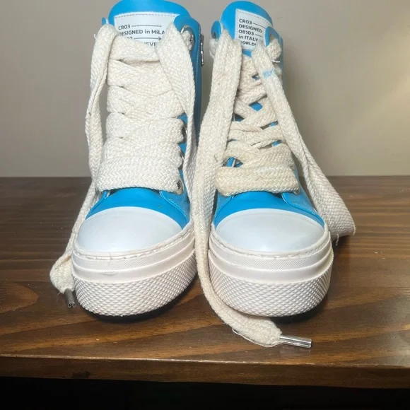 Cristian Zerotre Calipso 300 Blue/White Made In Italy Big Laces 6.5 - Picture 2 of 8